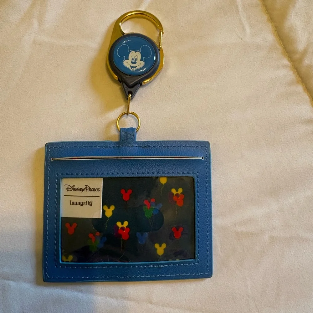 Loungefly Blue Mickey ID Badge Holder with Retractable Reel - Picture 1 of 2